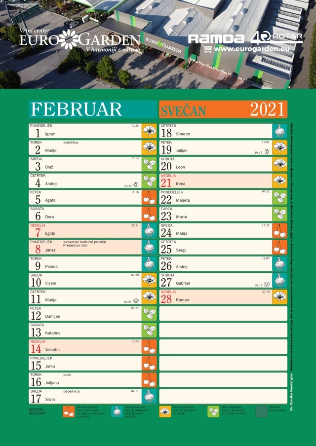 Setveni koledar - februar 2021
